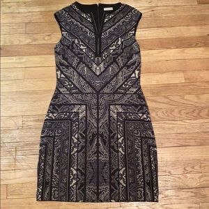 Placement print stretch woven dress panel print